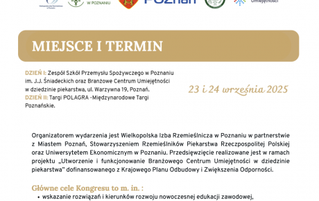 Zaproszenie na I Kongres Piekarstwa